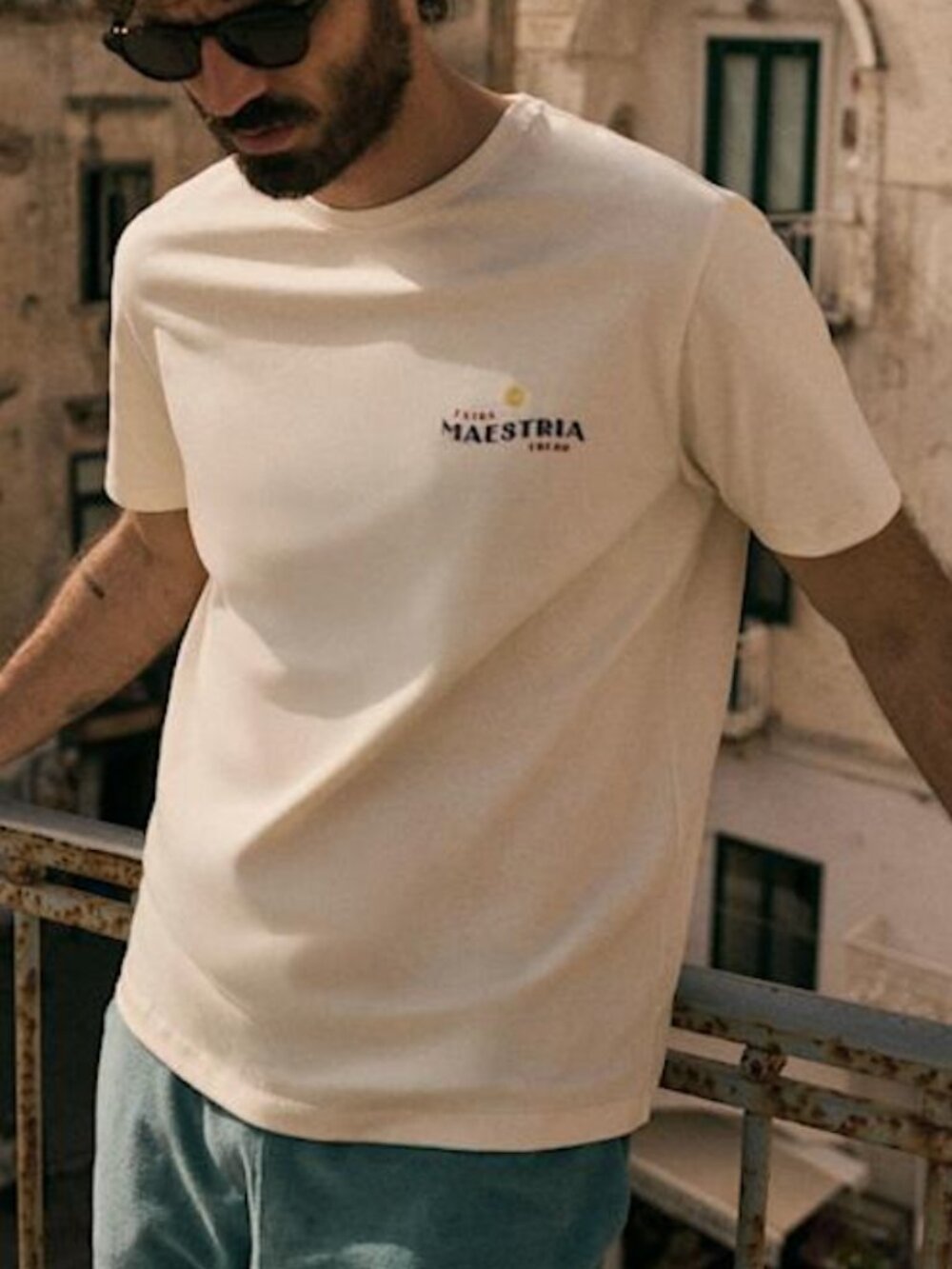 Octobre Cream Graphic T-Shirt in Size Large
